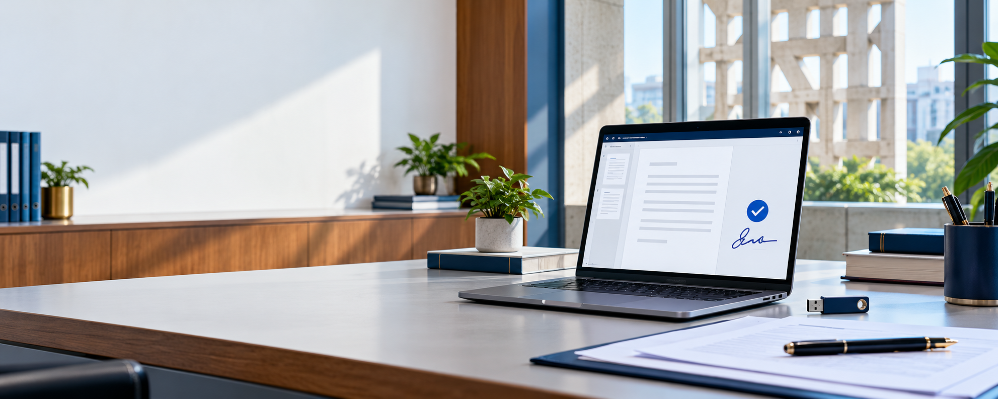 Secure digital signature workflow on a laptop with a hardware token